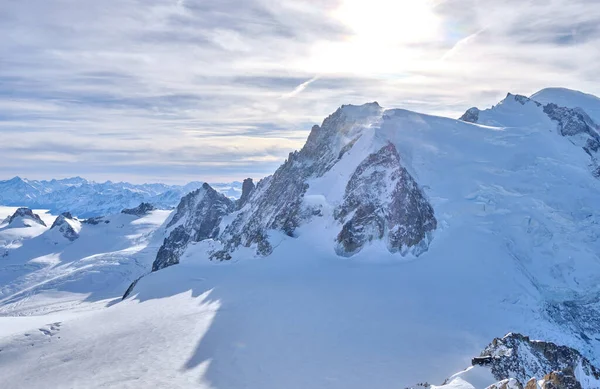 Chamonix Vista Estación Montaña Aiguille Midi Chamonix Francia —  Fotos de Stock