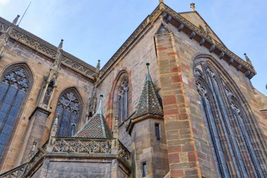 Alsace, Aralık: Renkli romantik şehir Colmar, Fransa, Alsace 'ın güzel manzarası