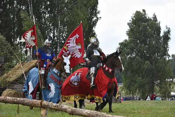 Grunwald Ortaçağ Savaşı 'nın yeniden inşası 12 Temmuz 2025