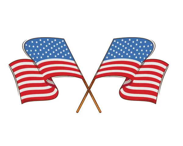 Temmuz Vatansever Konsepti Bağımsızlık Günü Tasarım Unsuru Usa Flag — Stok Vektör