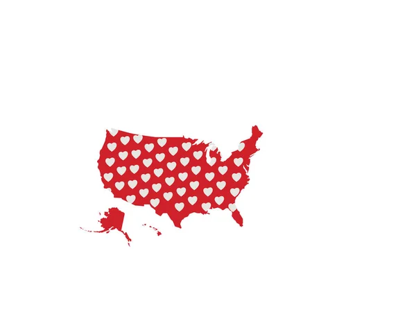 Temmuz Vatansever Konsepti Bağımsızlık Günü Tasarım Unsuru Usa Map — Stok Vektör