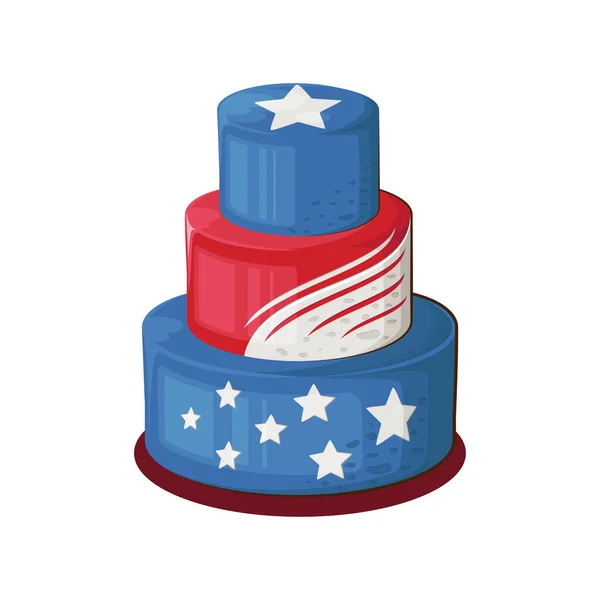 Juli Patriottisch Concept Onafhankelijkheidsdag Ontwerp Element Cake — Stockvector