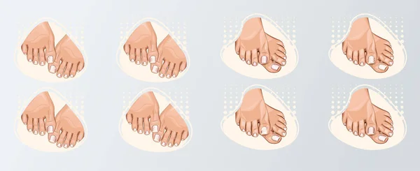 Pedikür logosu hazır. Güzel tırnaklı kadın bacakları. Pedikür koleksiyonu. Güzellik Salonu tasarım konsepti