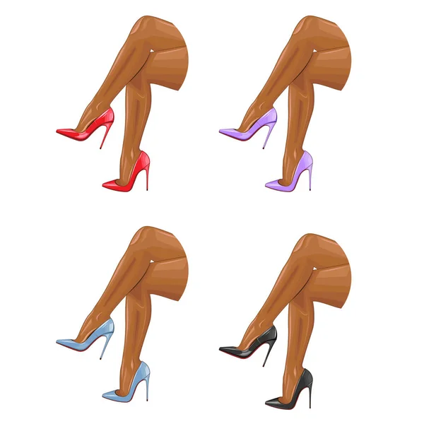 Mode Damskor High Heels Stilettskor Perfekt För Mode Blogg Trendig — Stock vektor