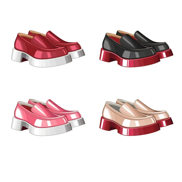 Chaussures Femme Mode Chaussures Plates Chaussures Luxe Collection Chaussures Mode — Image vectorielle