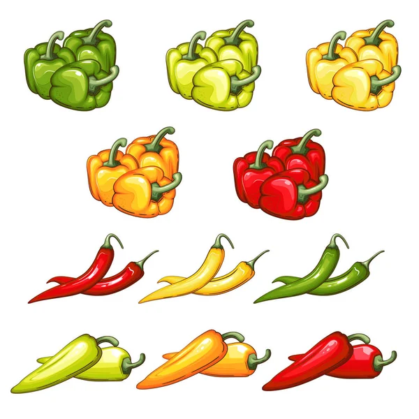Иллюстрация Свежих Овощей Смесь Овощей — стоковый вектор