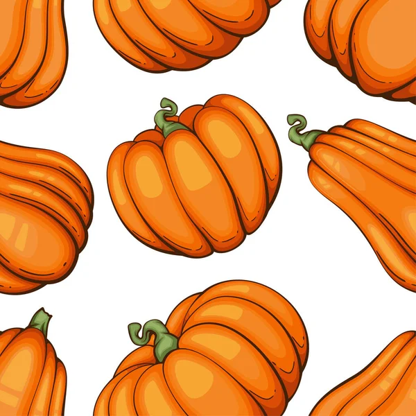 Thanksgiving Seamless Pattern Pumpkins Thanksgiving Background Pumpkin Seamless Background — Stock Vector