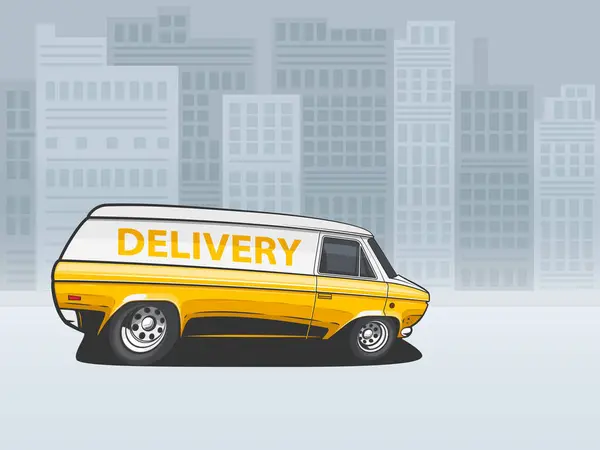 Teslimat kamyonu çizimi. Teslimat konsept tasarım şablonu. Teslimat hizmeti konsepti. Kargo ve Lojistik el çizimi vektör çizimi. Teslimat aracı izole edildi