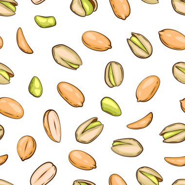 Fındıksız desen. Fıstık ezmesi arkaplanı. Organik gıda konsepti. Kumaş, ambalaj, kahve ve pastaneler için fındık deseni. El Çizimi illüstrasyonu