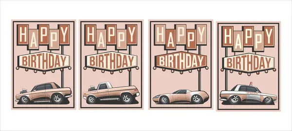 Bej anneler için doğum günü kartı. Mutlu yıllar çocuklar tebrik kartı. Araba tasarımlı doğum günü posteri. Doğum günün kutlu olsun. Çocuklar için moda doğum günü tebrik kartı şablonu.
