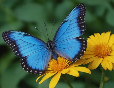 Çiçek ve su üzerindeki Kelebek Kelebeği.