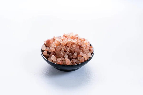 stock image Himalayan pink salt is herb seasoning from himalaya and isolated on white background with copy space