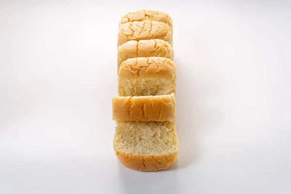 Φρέσκο Ψημένο Μπριός Μαλακό Και Αφράτο Ψωμάκι Λευκό Ψωμί Ψωμί — Φωτογραφία Αρχείου
