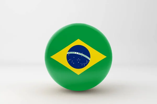 Brezilya Bayrak Rozet Simgesi — Stok fotoğraf