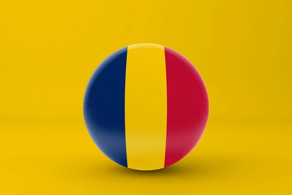 Tsjadische Vlag Badge Icoon — Stockfoto