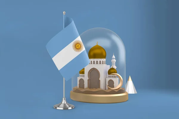 Прапор Мечеть Рамадан Аргентина — стокове фото