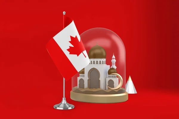 Ramadan Canada Flag Mosque — Stock Photo, Image