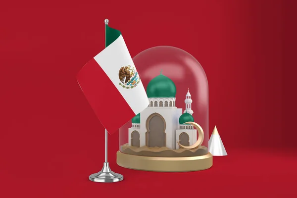 Bandeira Mesquita Ramadã México — Fotografia de Stock
