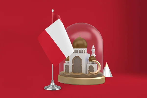 Flaga Meczet Ramadan Peru — Zdjęcie stockowe