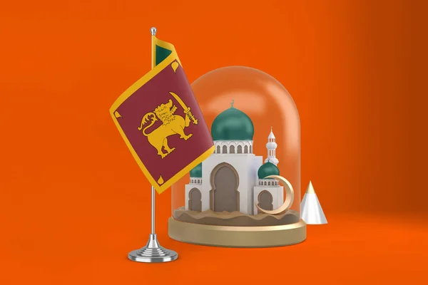 Ramadã Sri Lanka Bandeira Mesquita — Fotografia de Stock