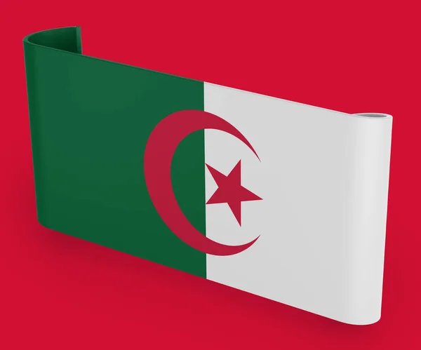 Algerien Fahnenband Banner — Stockfoto