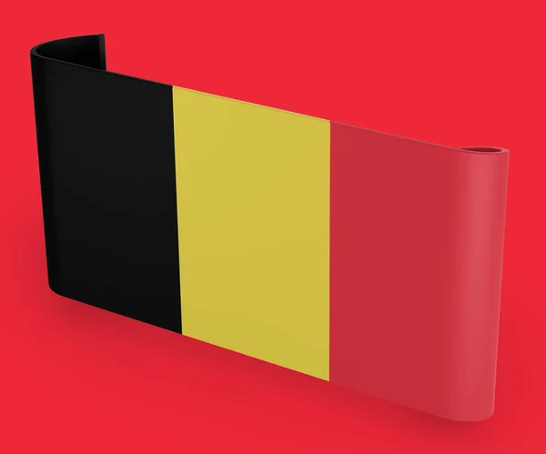 比利时国旗条带旗 — 图库照片