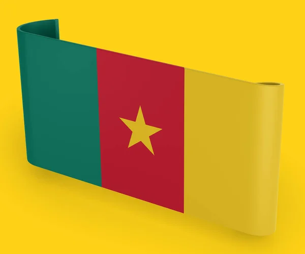 Kameroen Vlag Lint Banner — Stockfoto