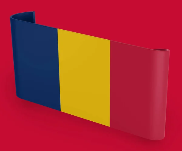 Vlag Van Tsjaad Lint Banner — Stockfoto