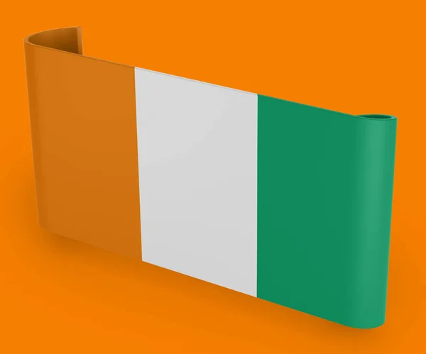 Cote Ivoire Flag Ribbon Banner — 스톡 사진