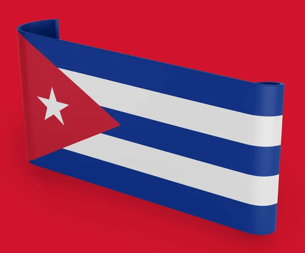 Bannière Ruban Drapeau Cuba — Photo