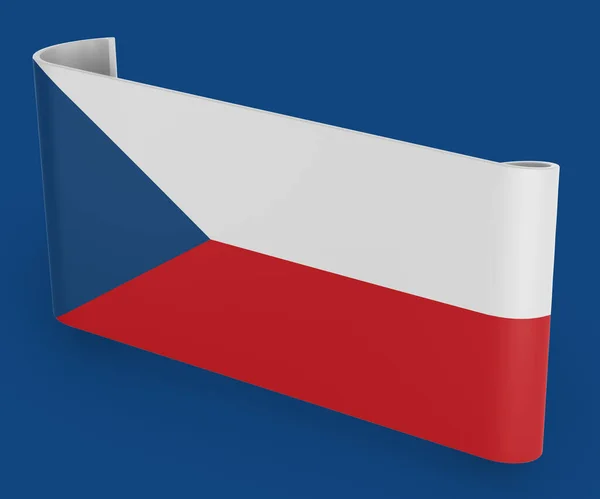 Czech Republic 旗リボンバナー — ストック写真