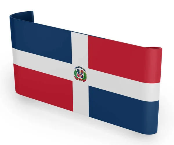 多米尼加共和国国旗条带横幅 — 图库照片