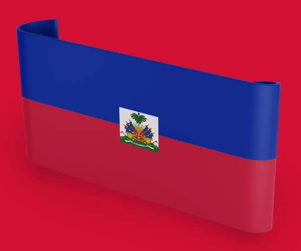 ハイチ旗リボン バナー — ストック写真