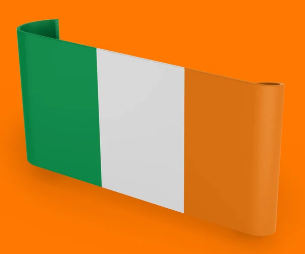 Ireland Flag Ribbon Banner — Stock Photo, Image