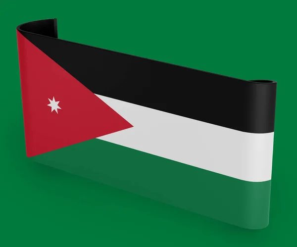 Nápis Jordánská Vlajka — Stock fotografie