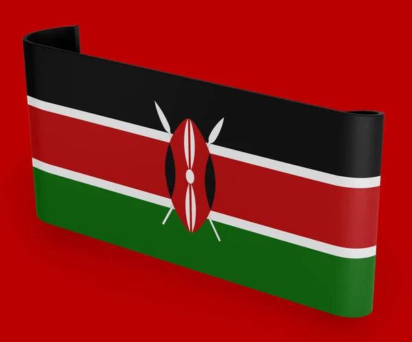 Kenia Vlag Lint Banner — Stockfoto
