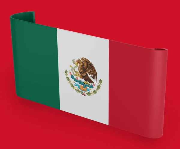 Banner Cinta Bandera México — Foto de Stock