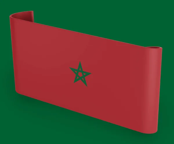 Morocco Flag Ribbon Banner — Stock Photo, Image