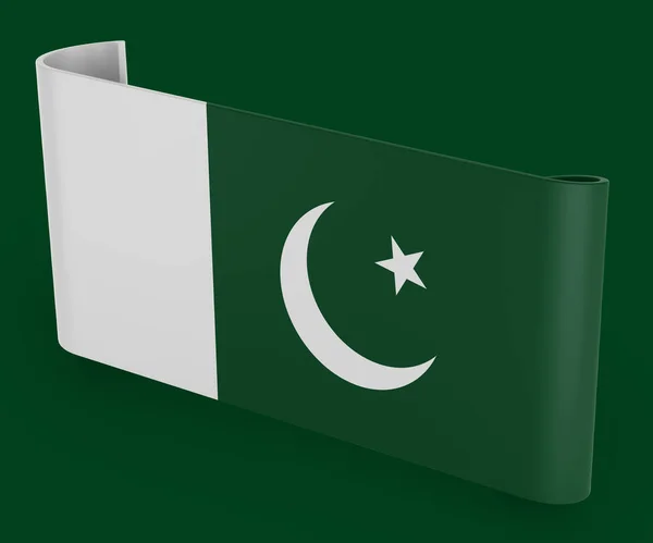 Pakisztáni Zászló Szalag Szalag Banner — Stock Fotó