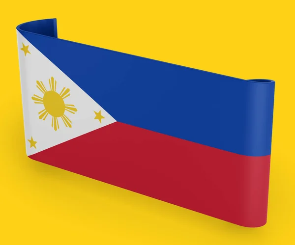 フィリピン国旗リボンバナー — ストック写真