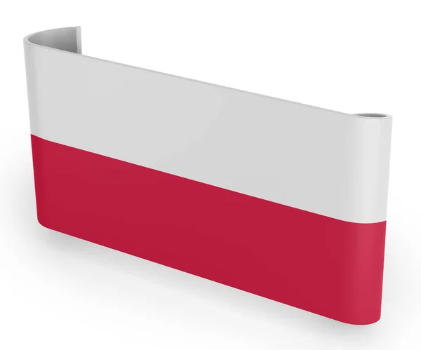 Lengyelország Zászló Ribbon Banner — Stock Fotó