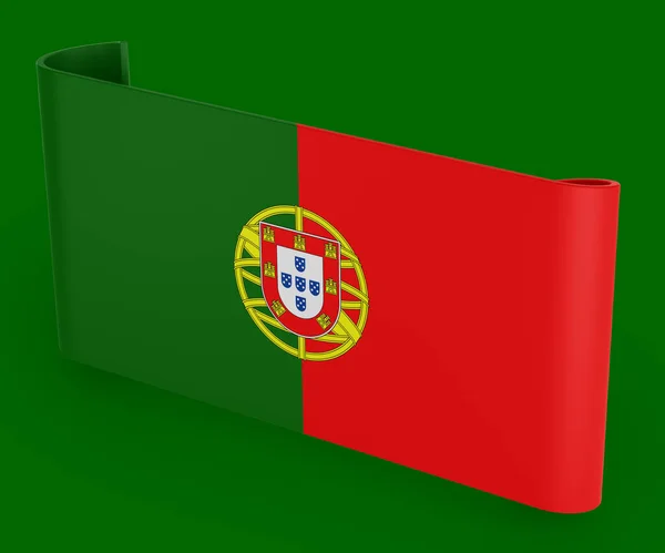 Flaga Portugalii Baner Wstążki — Zdjęcie stockowe
