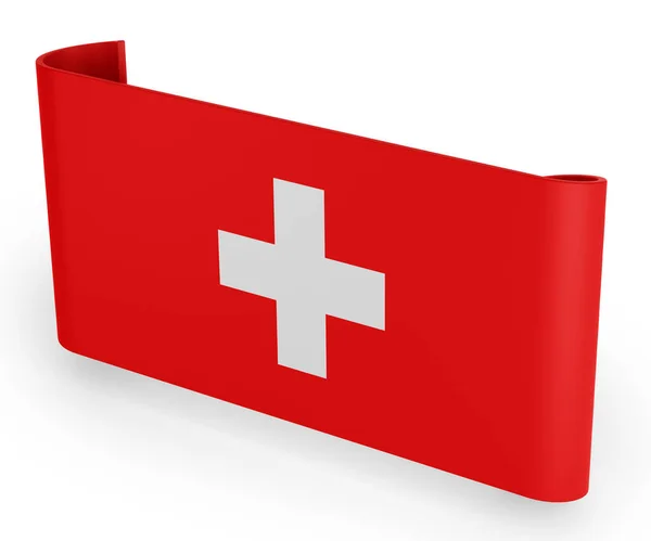 Switzerland Flag Ribbon Banner — Stock Photo, Image