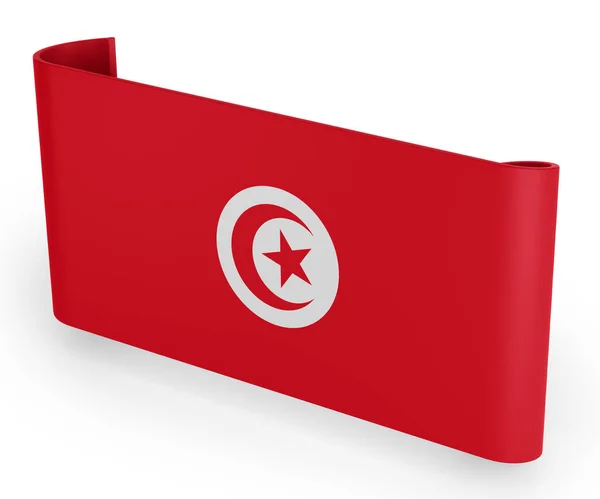 Tunisien Flagga Band Banderoll — Stockfoto