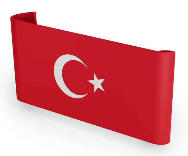 Vlag Van Turkije Lint Banner — Stockfoto