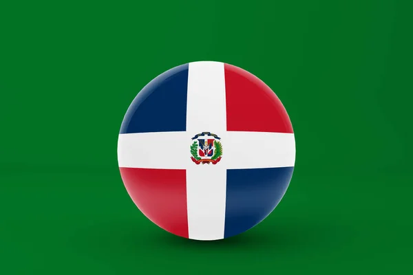 ドミニカ共和国国旗バッジアイコン — ストック写真