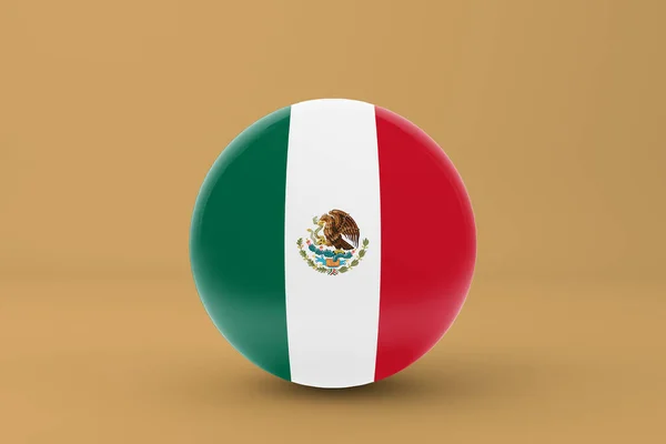 Mexikó Zászlós Jelvény Ikon — Stock Fotó