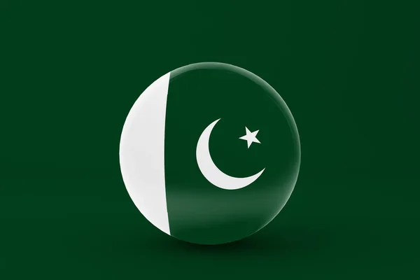 Pakisztáni Zászlós Jelvény Ikon — Stock Fotó