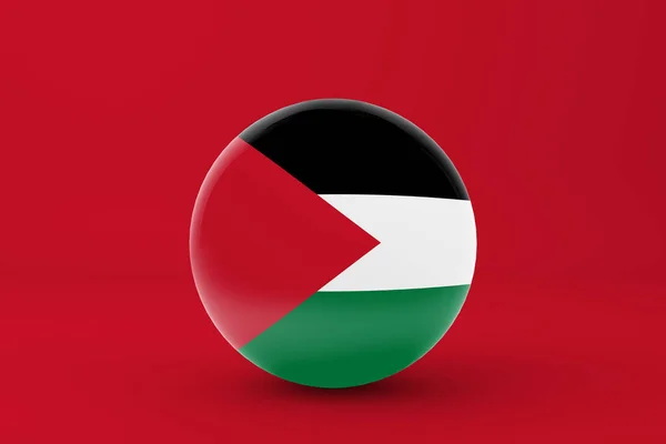 Ikona Odznaku Palestinské Vlajky — Stock fotografie
