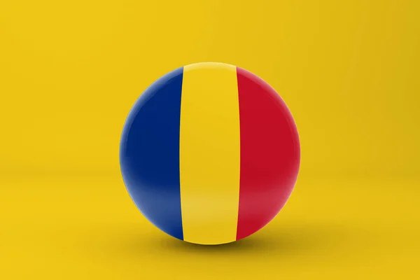 Rumänien Flaggmärke Ikon — Stockfoto